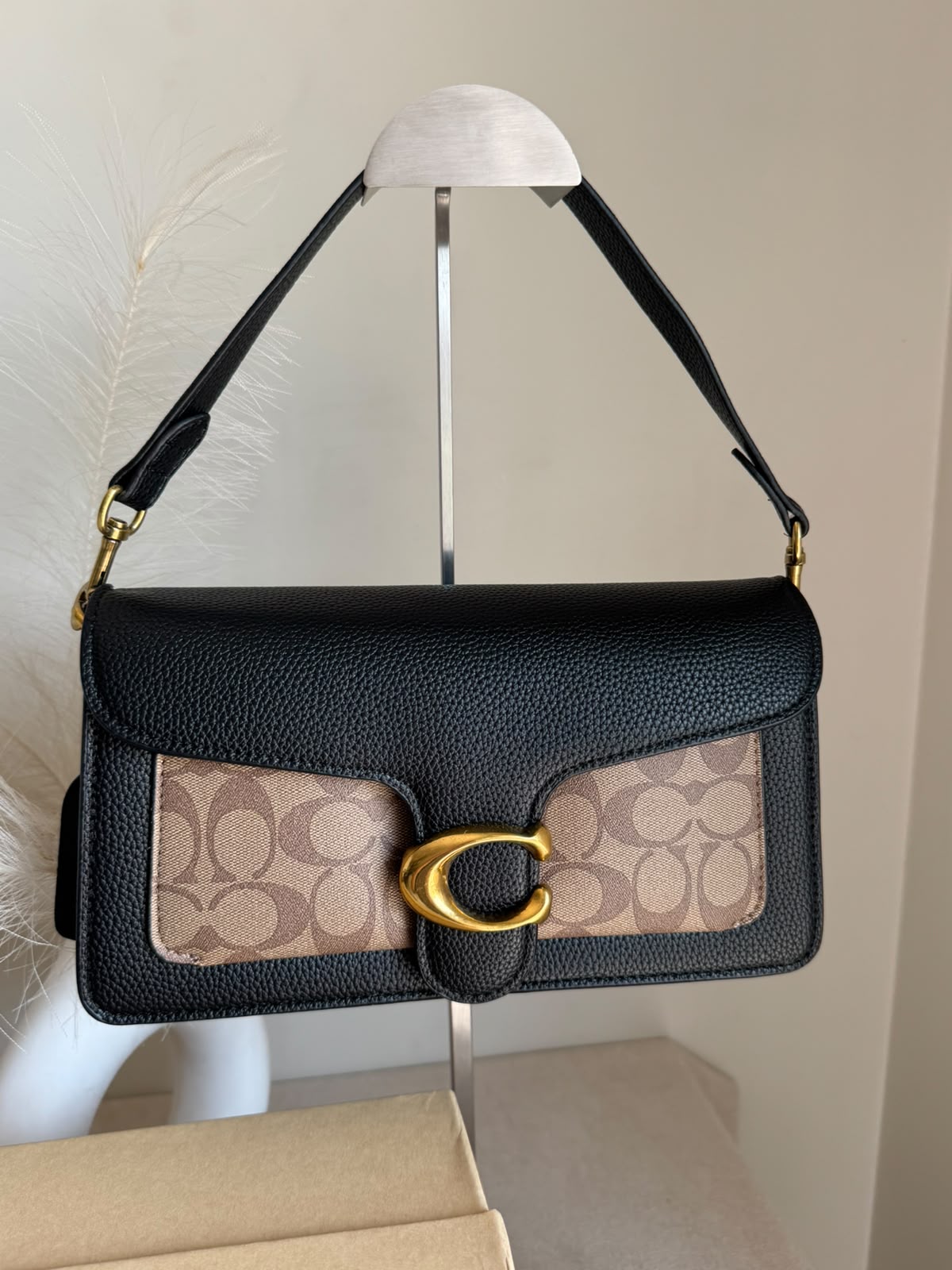 COACH TABBY 26 Apricot Black Decent Quality-BOX PACKING