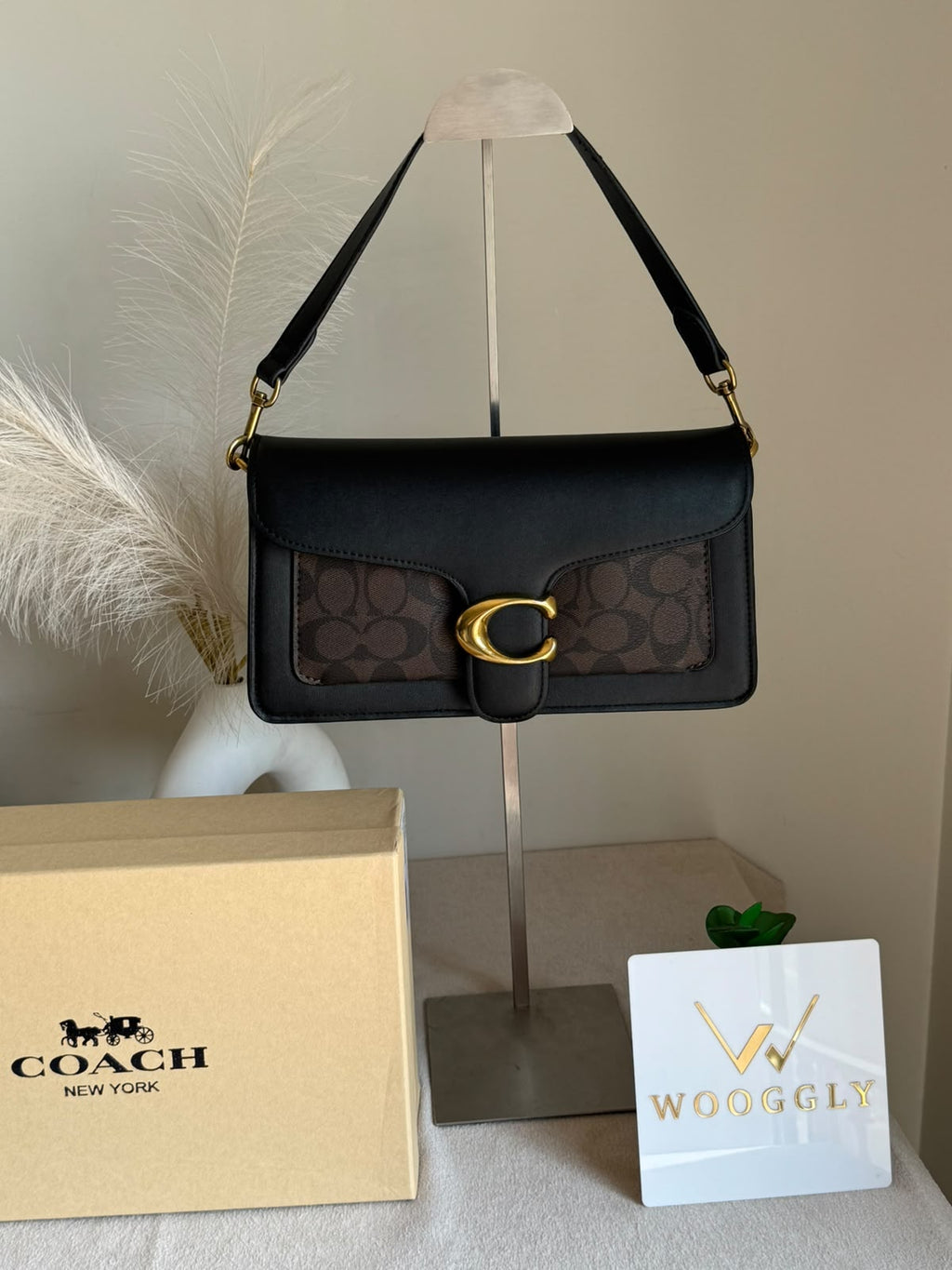 COACH TABBY 26 Black & Dark Brown Decent Quality - BOX PACKING