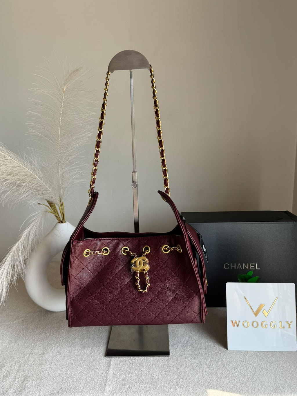 Viral Premium Chanel Bag with Box Packing - Maroon