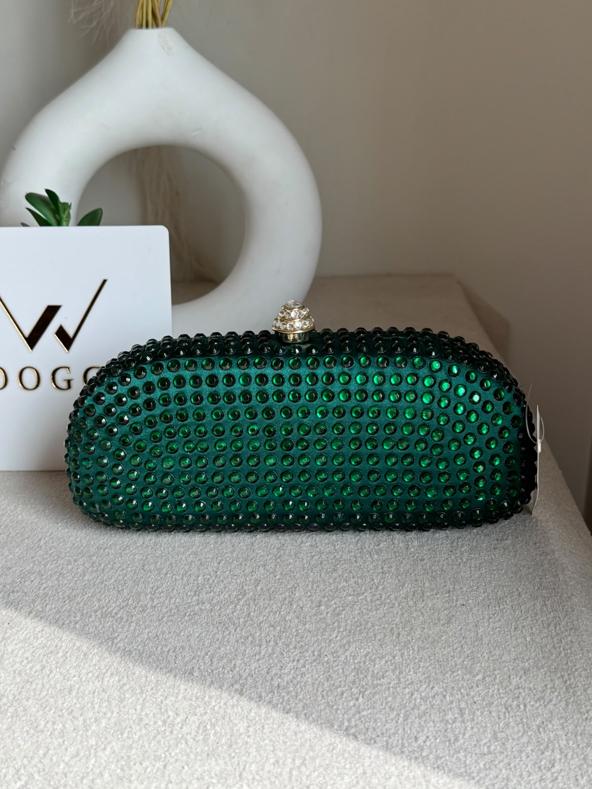 Radiance Cyrstal Clutch - Emerald Green