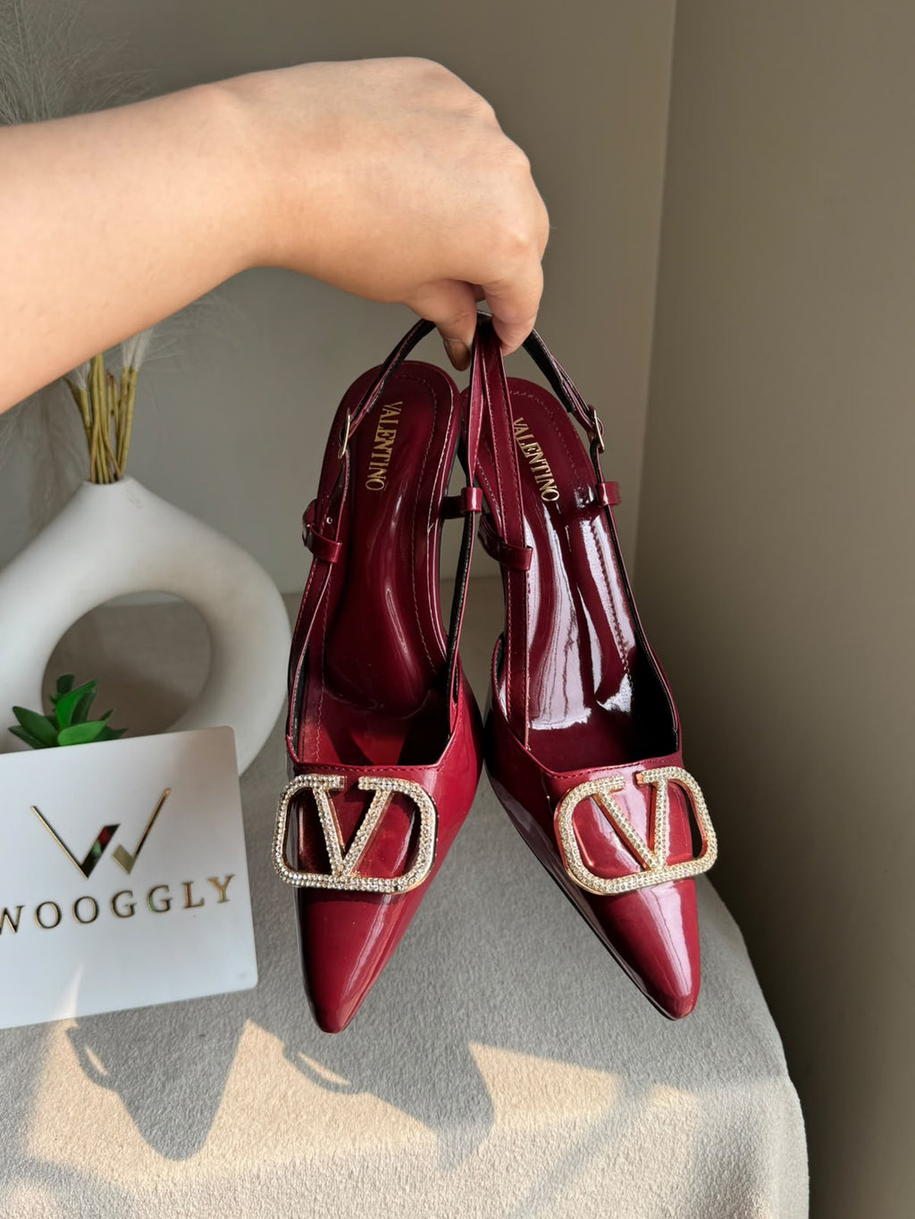 Essential Valentino Heels - Deep Cherry