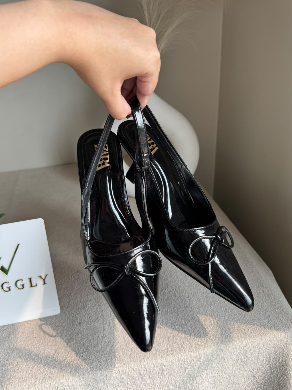 Zara Statement Bow Heels - Black