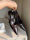 Zara Statement Bow Heels - Brown