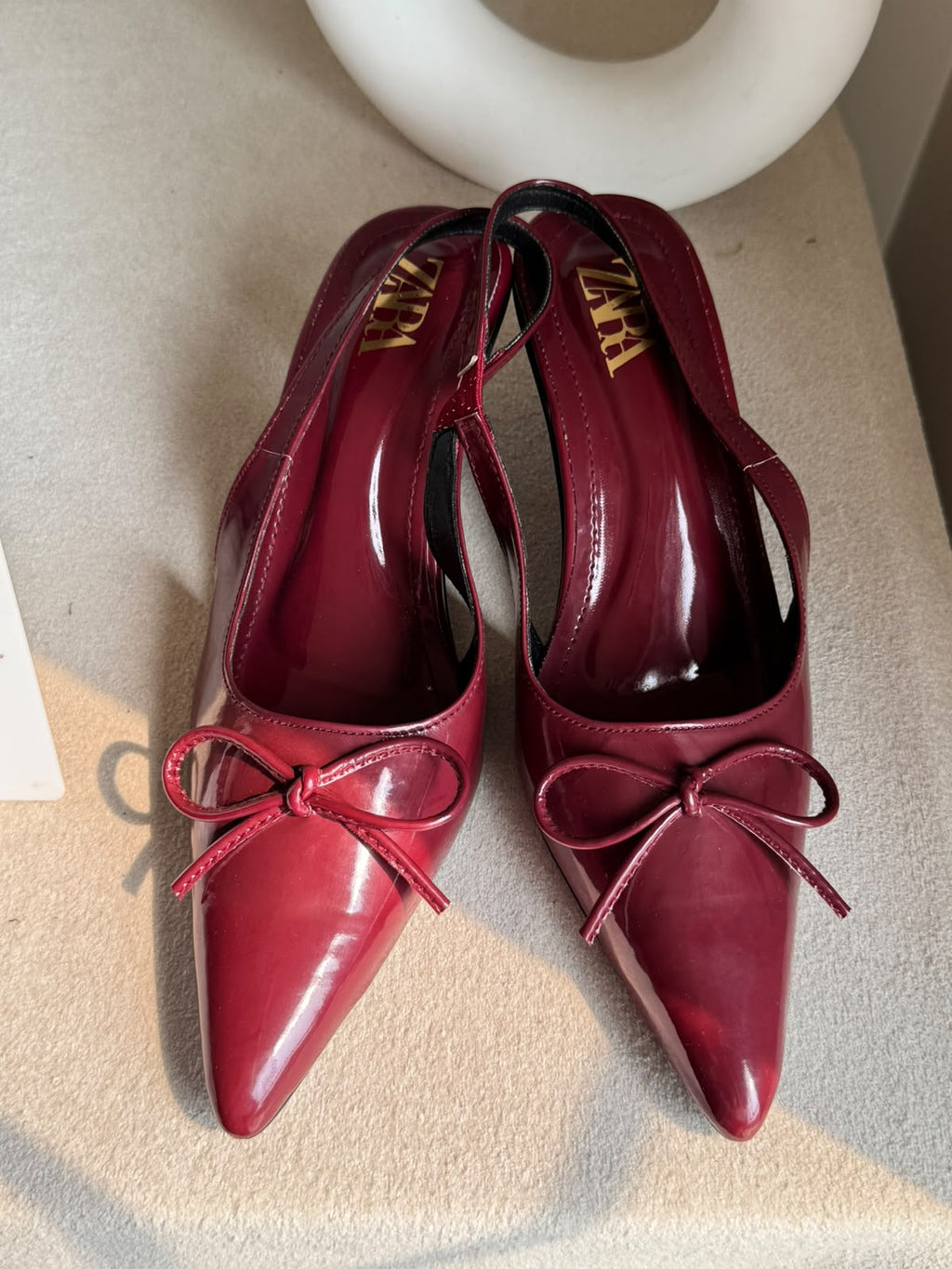 Zara Statement Bow Heels - Maroon