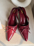 Zara Statement Bow Heels - Maroon