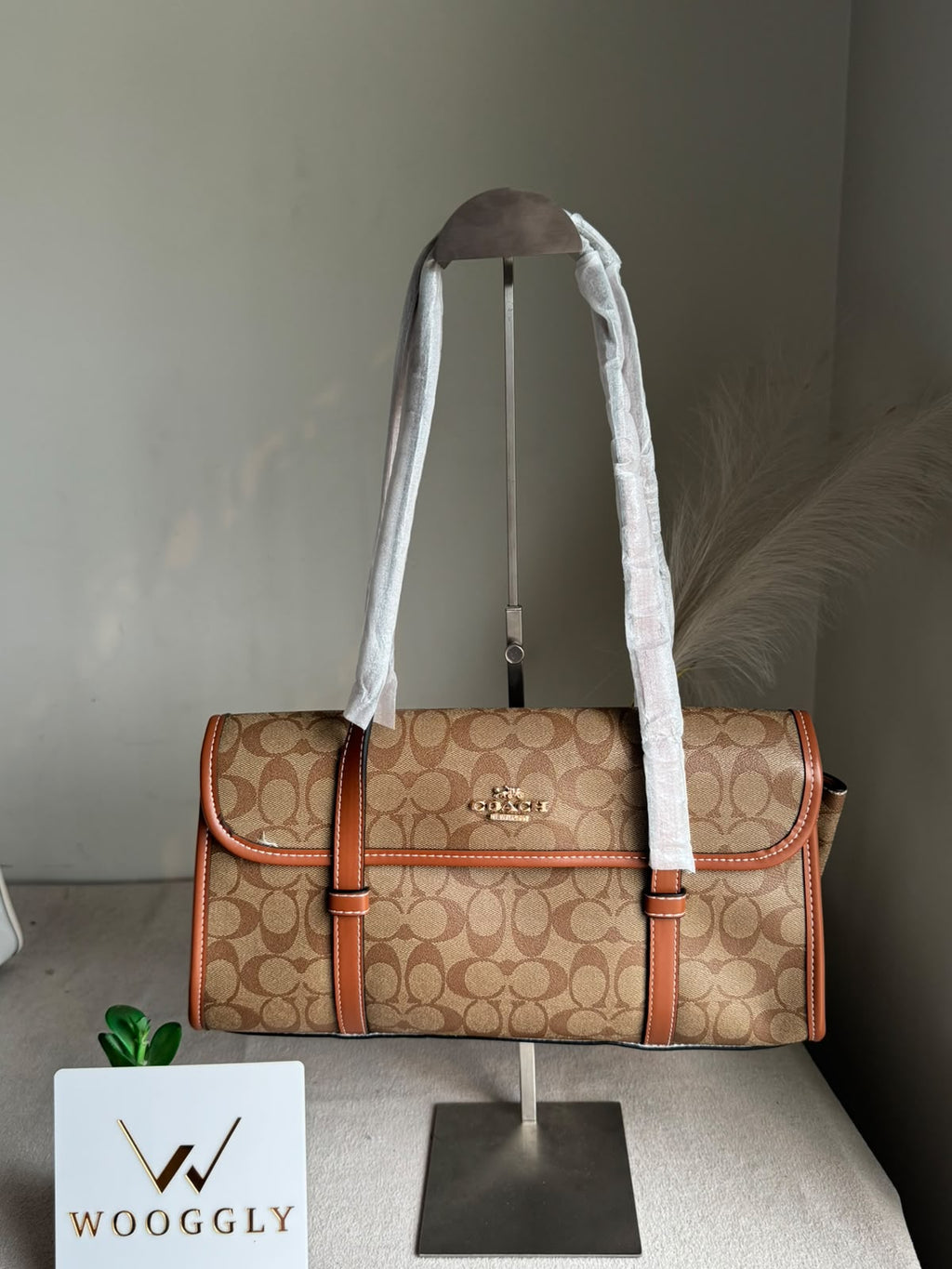 High Quality Coach Shoulder Bag - Beige & Brown
