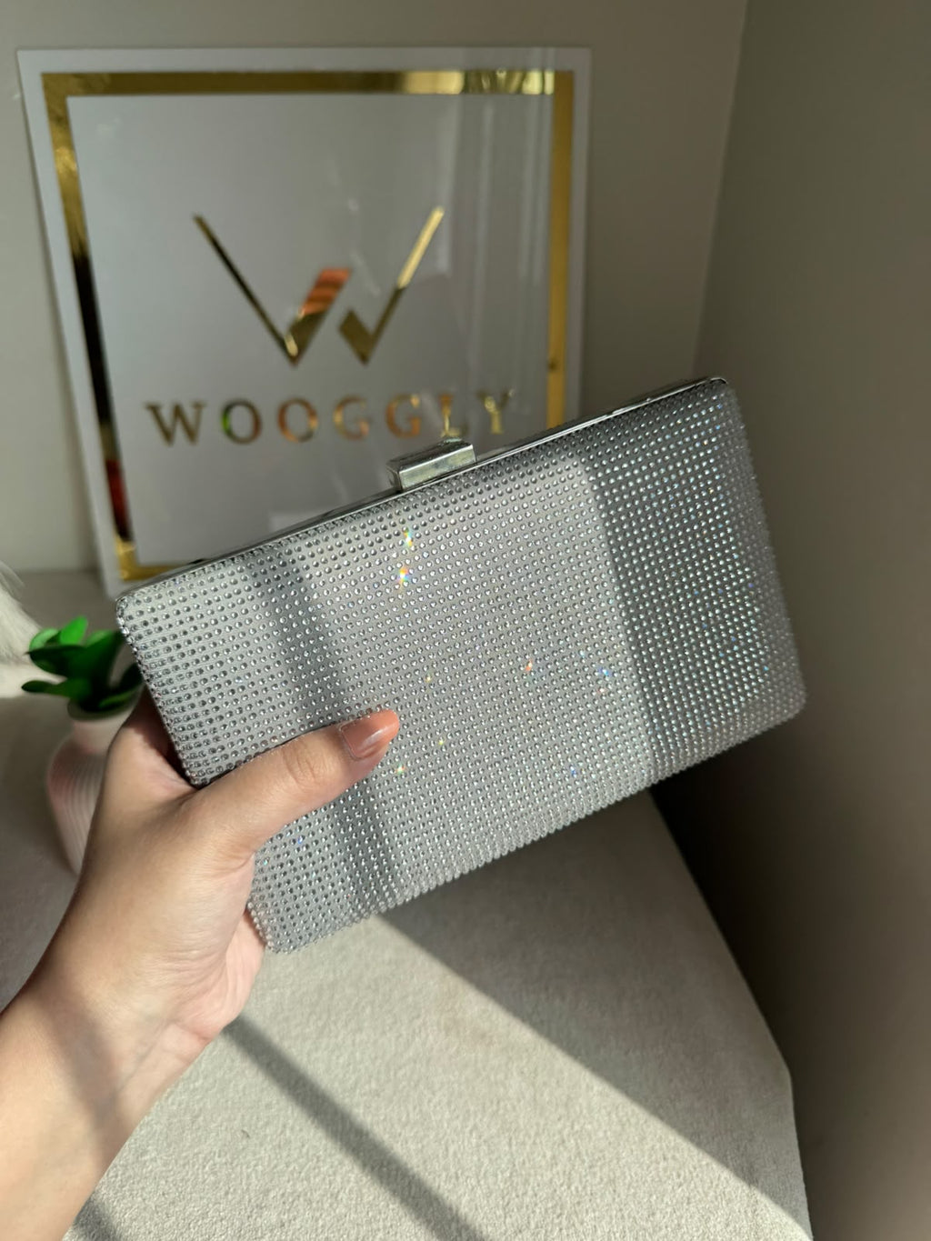 Luxe Shimmer Clutch - Silver