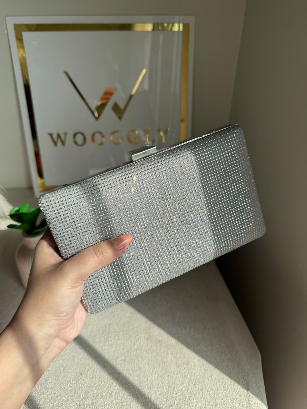 Luxe Shimmer Clutch - Silver