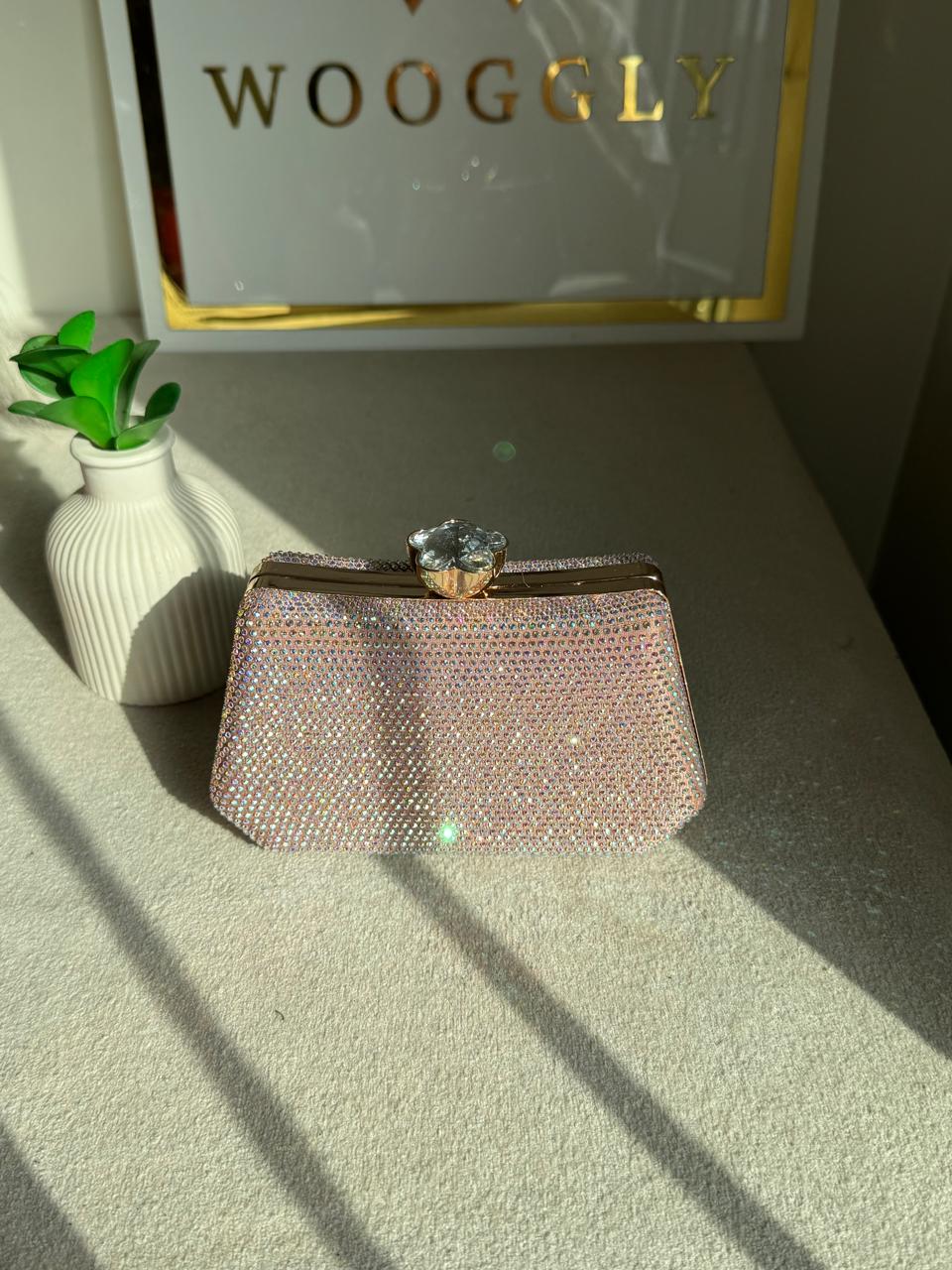 Soirée Shimmer Clutch - Pink