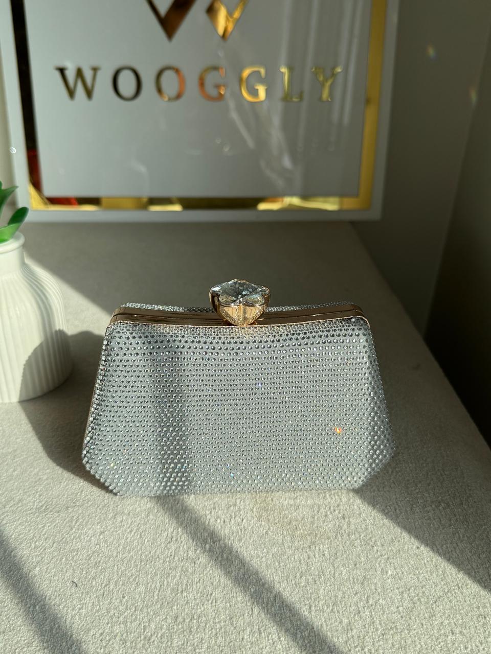 Soirée Shimmer Clutch - Silver