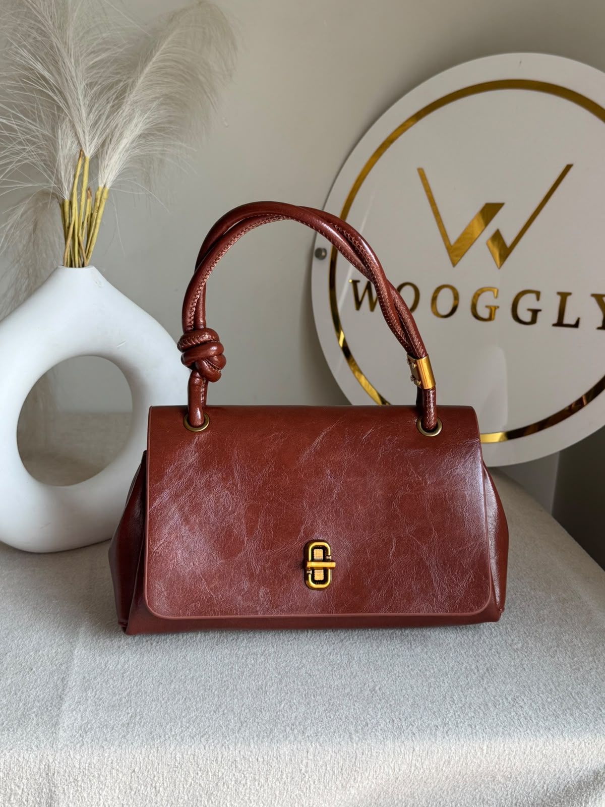 Fall Special Leather Bag - Rust Brown