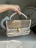 Coach Inspired Opulence Bag - Natural Beige & White