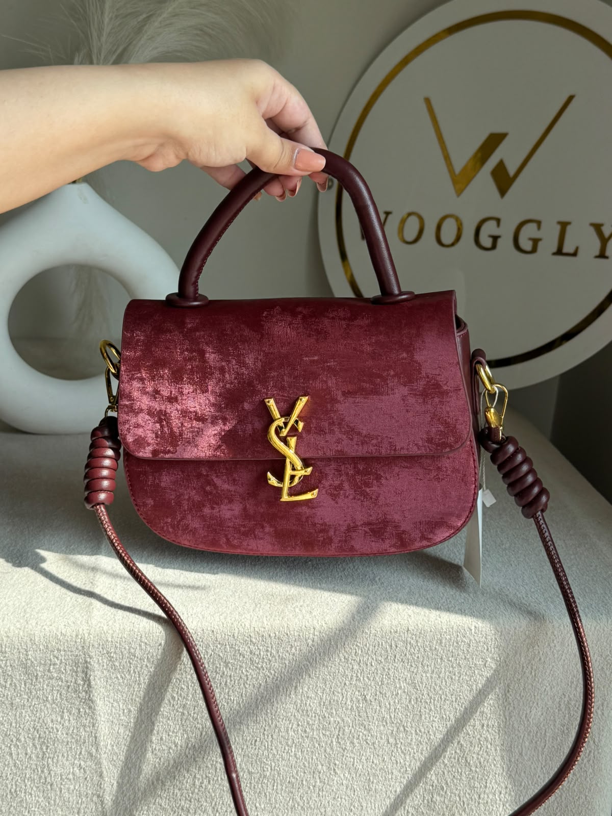 Grand Aura Top-Handle Bag - Burgundy