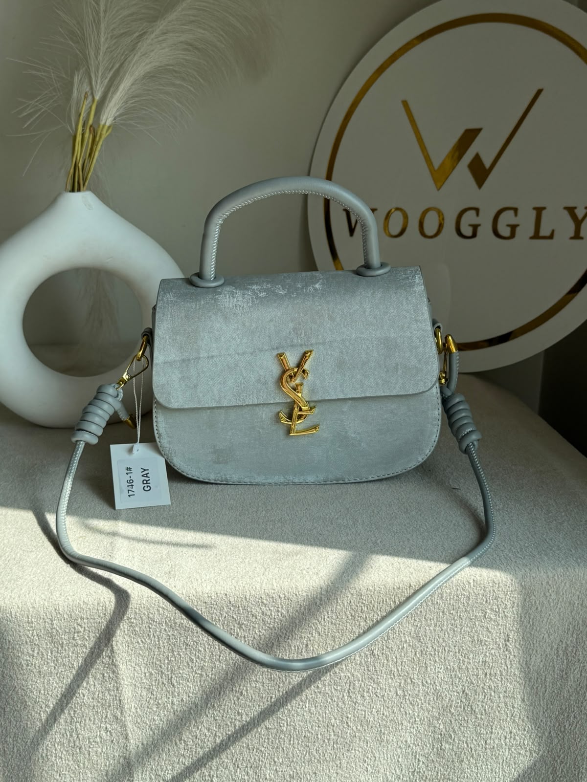 Grand Aura Top-Handle Bag - Light Grey