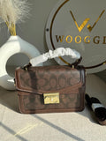 Mocha Pearl Accent Handbag - Dark Brown