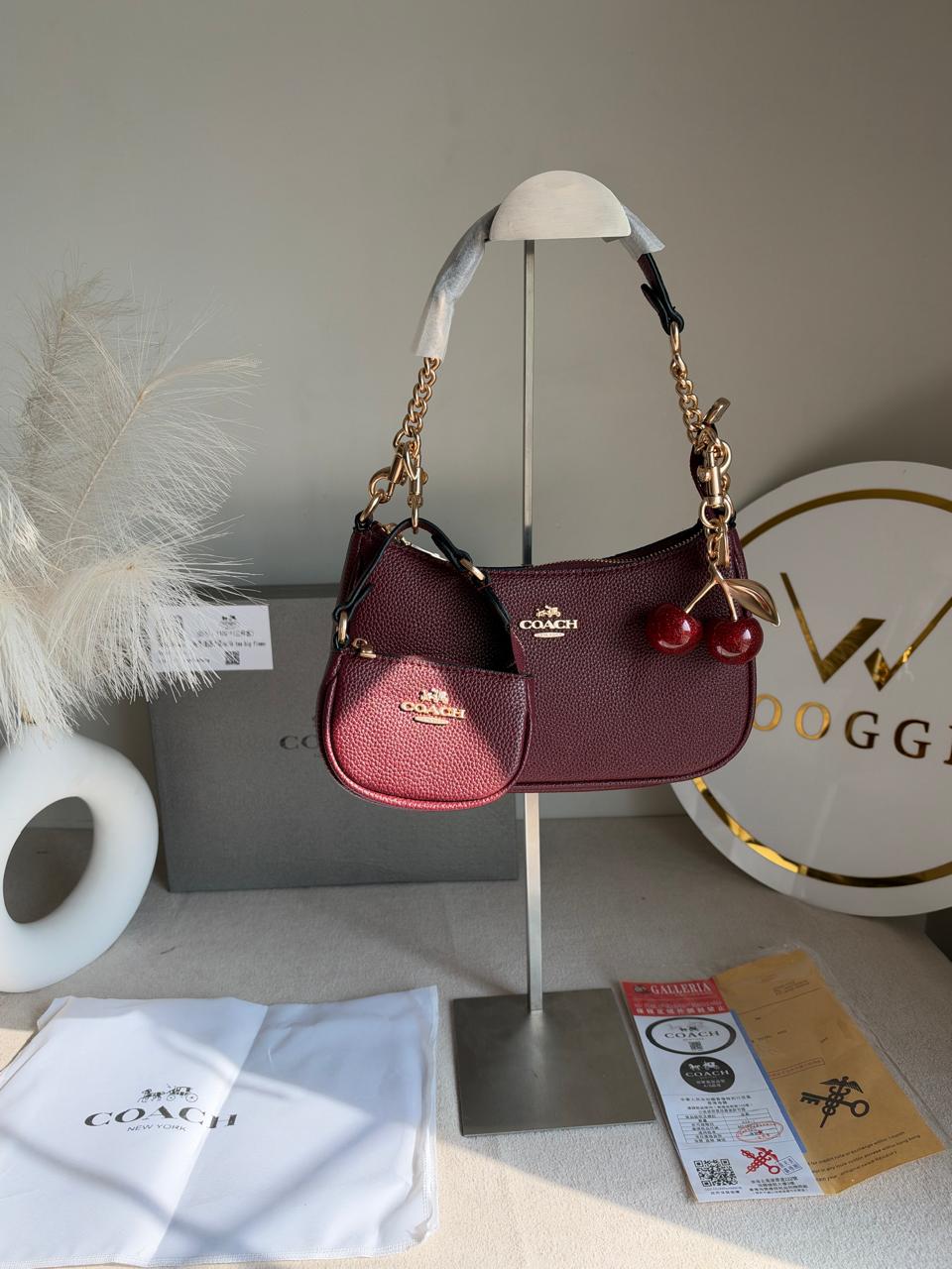 Teri Gift Box with Baby Teri Charm & Cherry Charm - Maroon