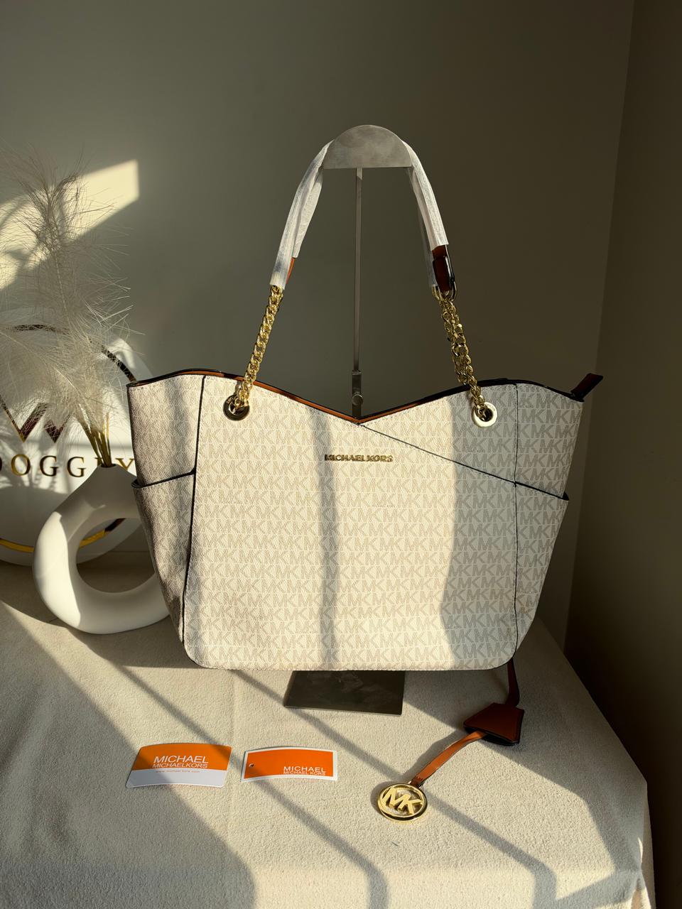 MK Tote Bag - White