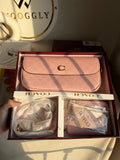 High Quality Gift Set With Wallet & Silk Scarf ( Box Packing) - Pink