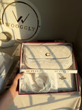High Quality Gift Set With Wallet & Silk Scarf ( Box Packing) - Off White