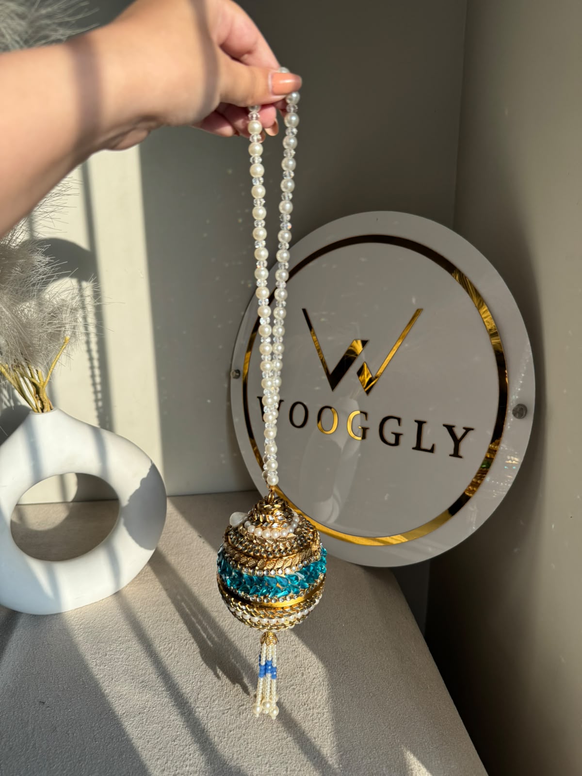Turkish Potli - Teal Blue Pearl