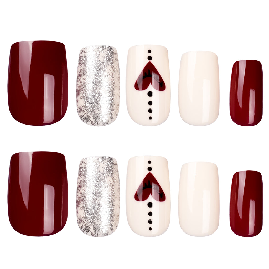 Glamorous Press On Nails - 24 Pieces Complete Kit