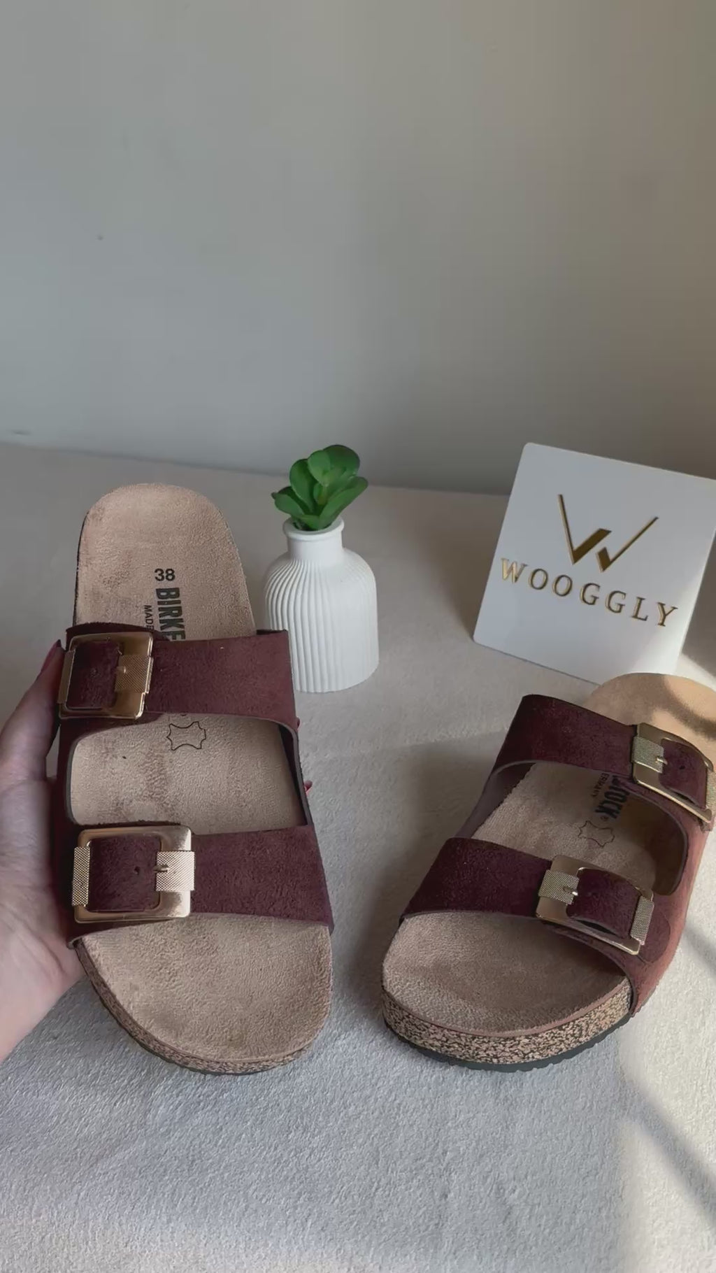 Viral Birkenstock Comfy Sandals - Suede Burgandy