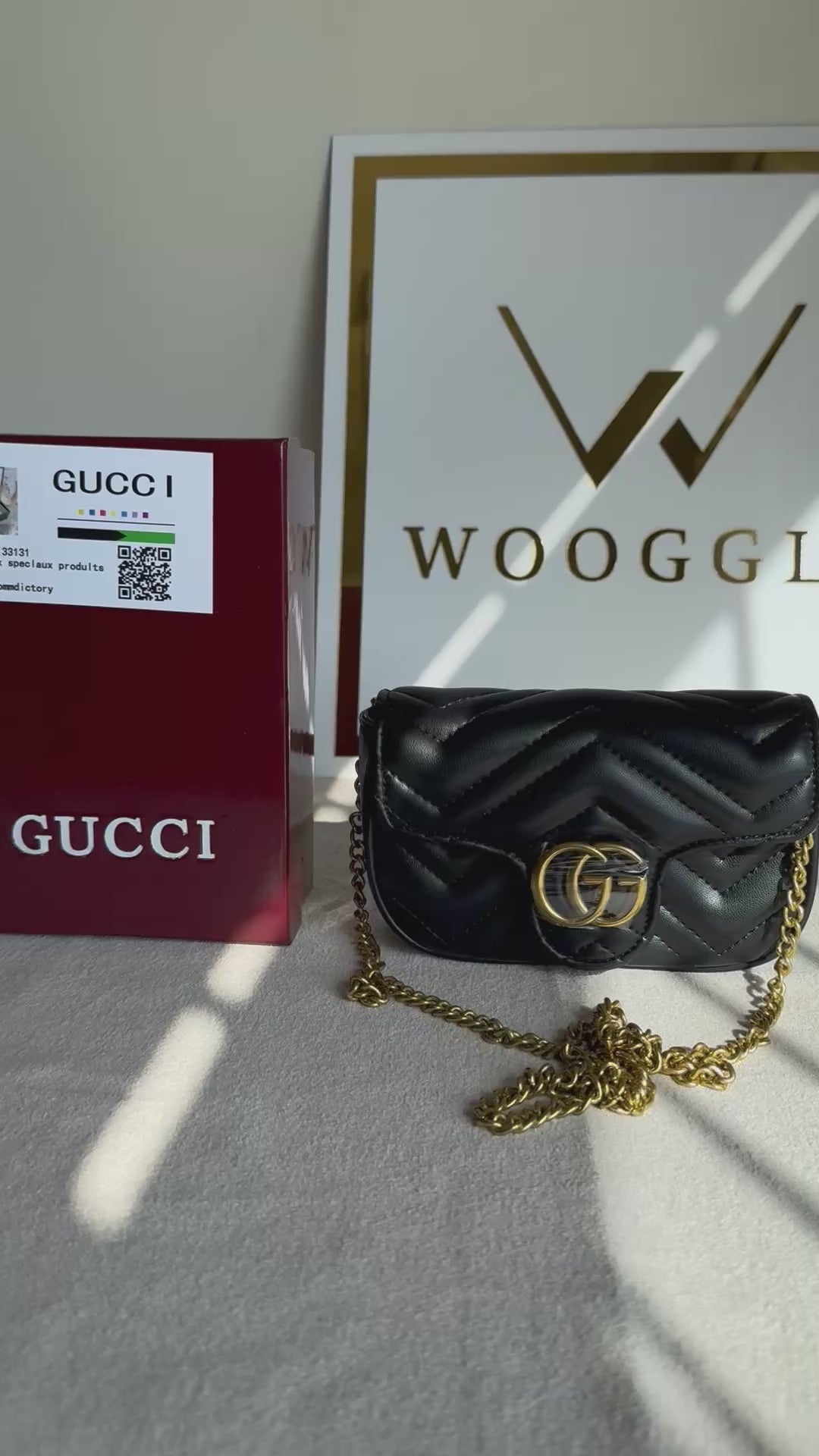 Gucci Signature Bag SMALL - Black with Box Packing