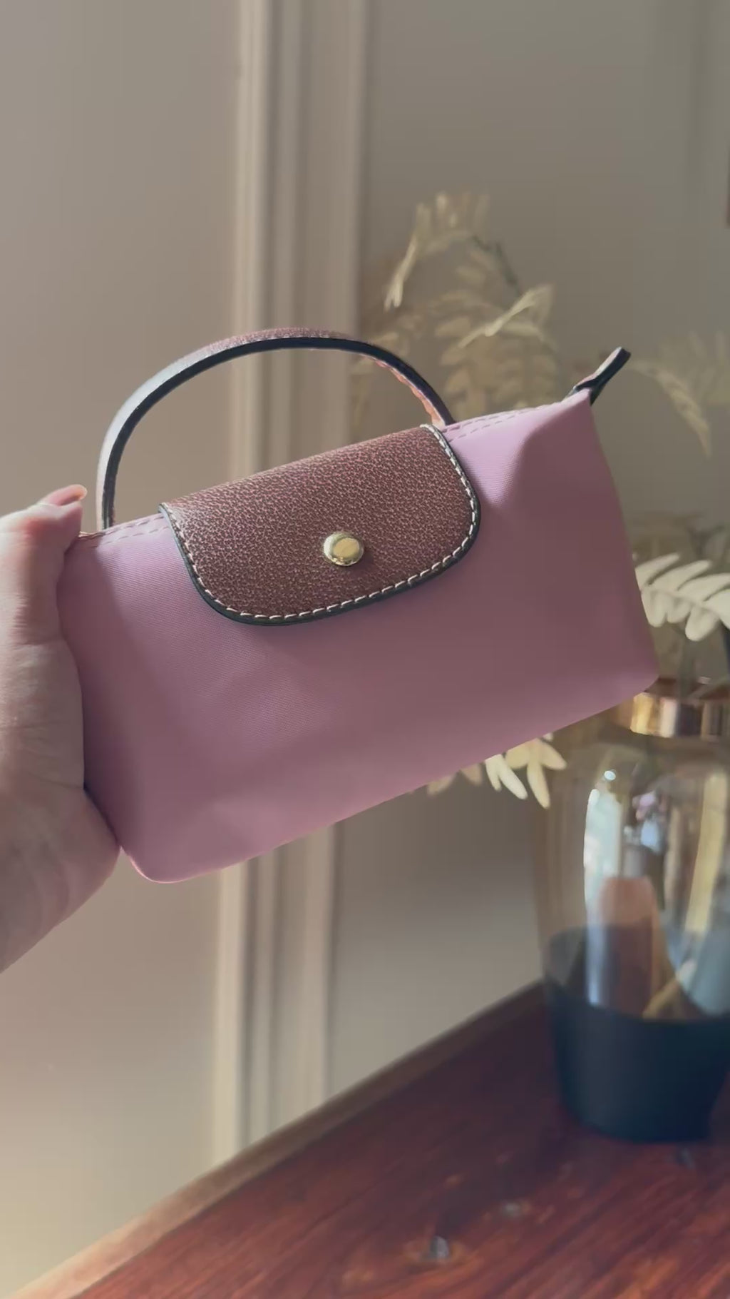 Longchamp Crossbody Bag with Strap - Small Marshmallow Pink (NO LOGO)
