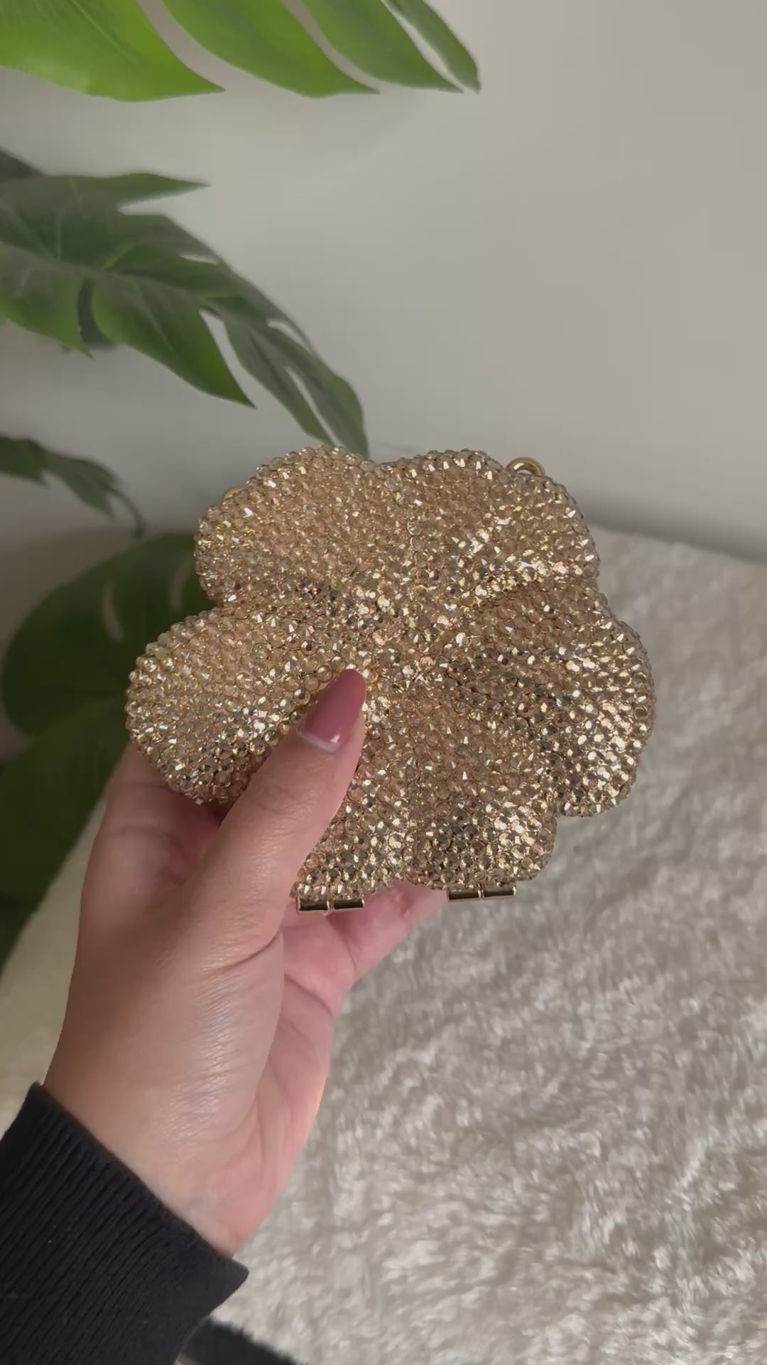 Flower Swarovski Clutch - Mini Gold
