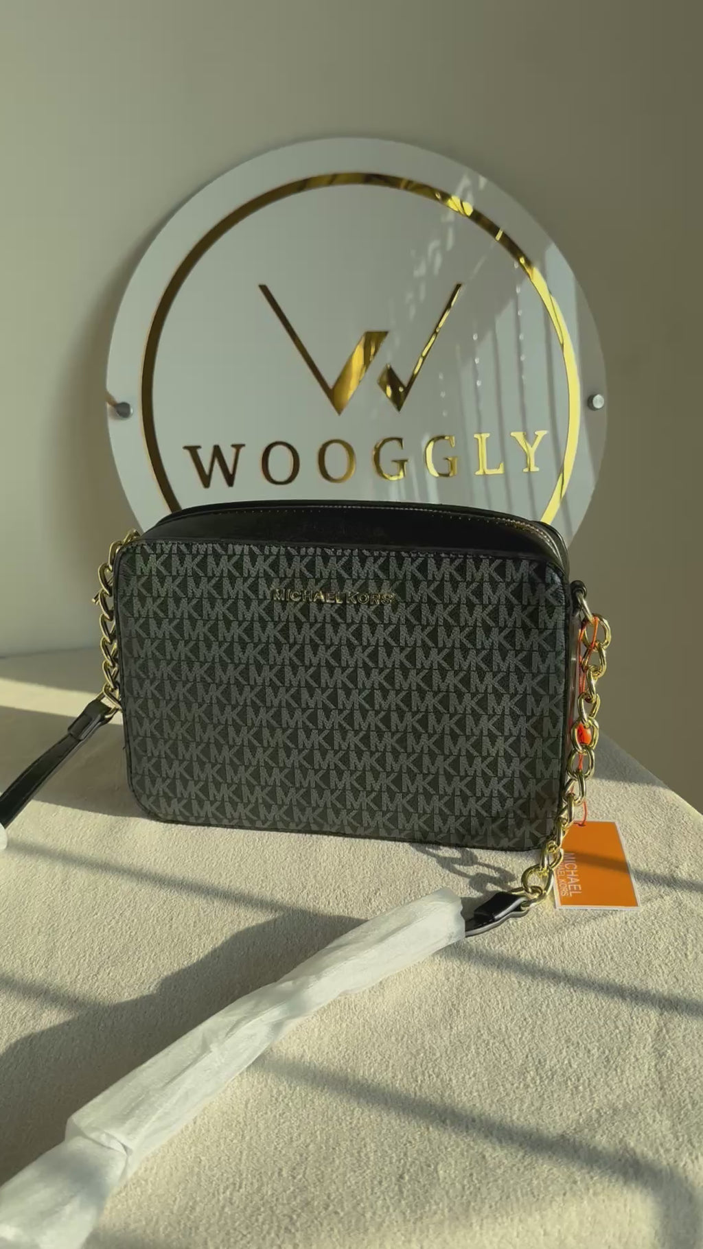 Premium Michael Kors Crossbody Bag (Black & Grey)