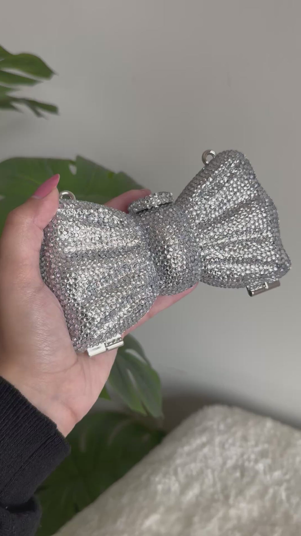Swarovski Bow Clutch - Silver