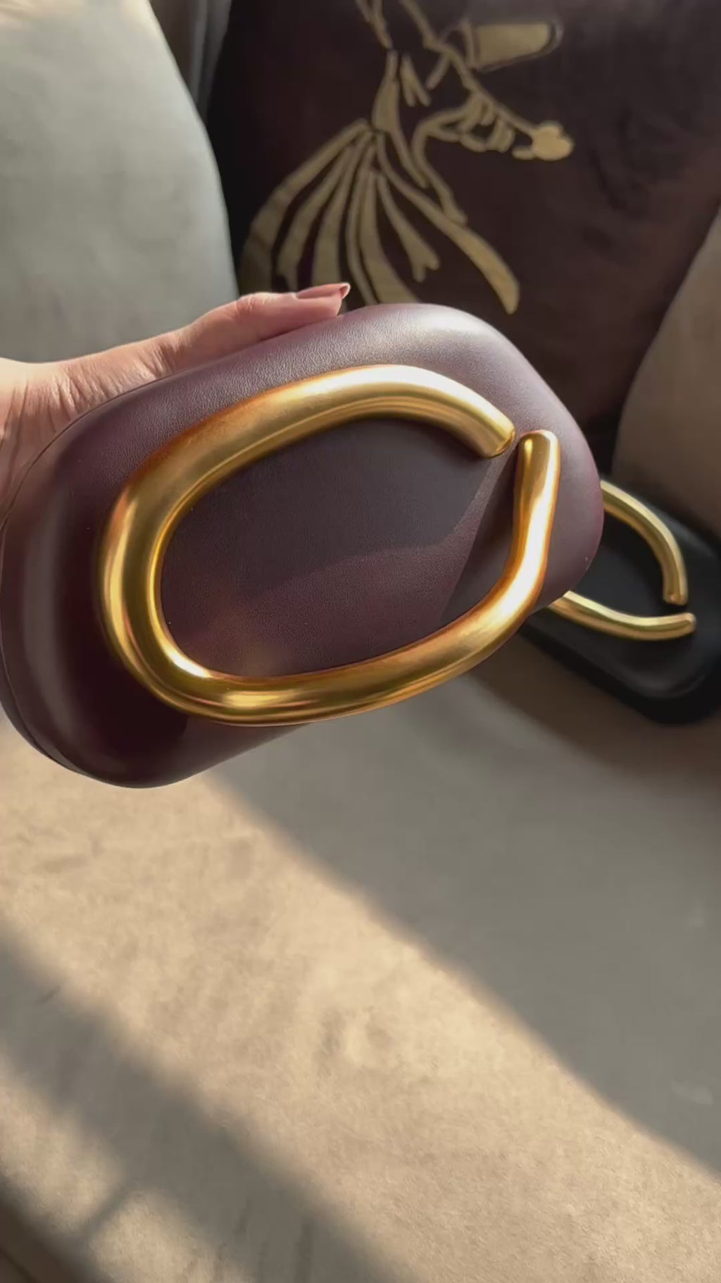 ZARA VIRAL CLUTCH with chain - Burgandy