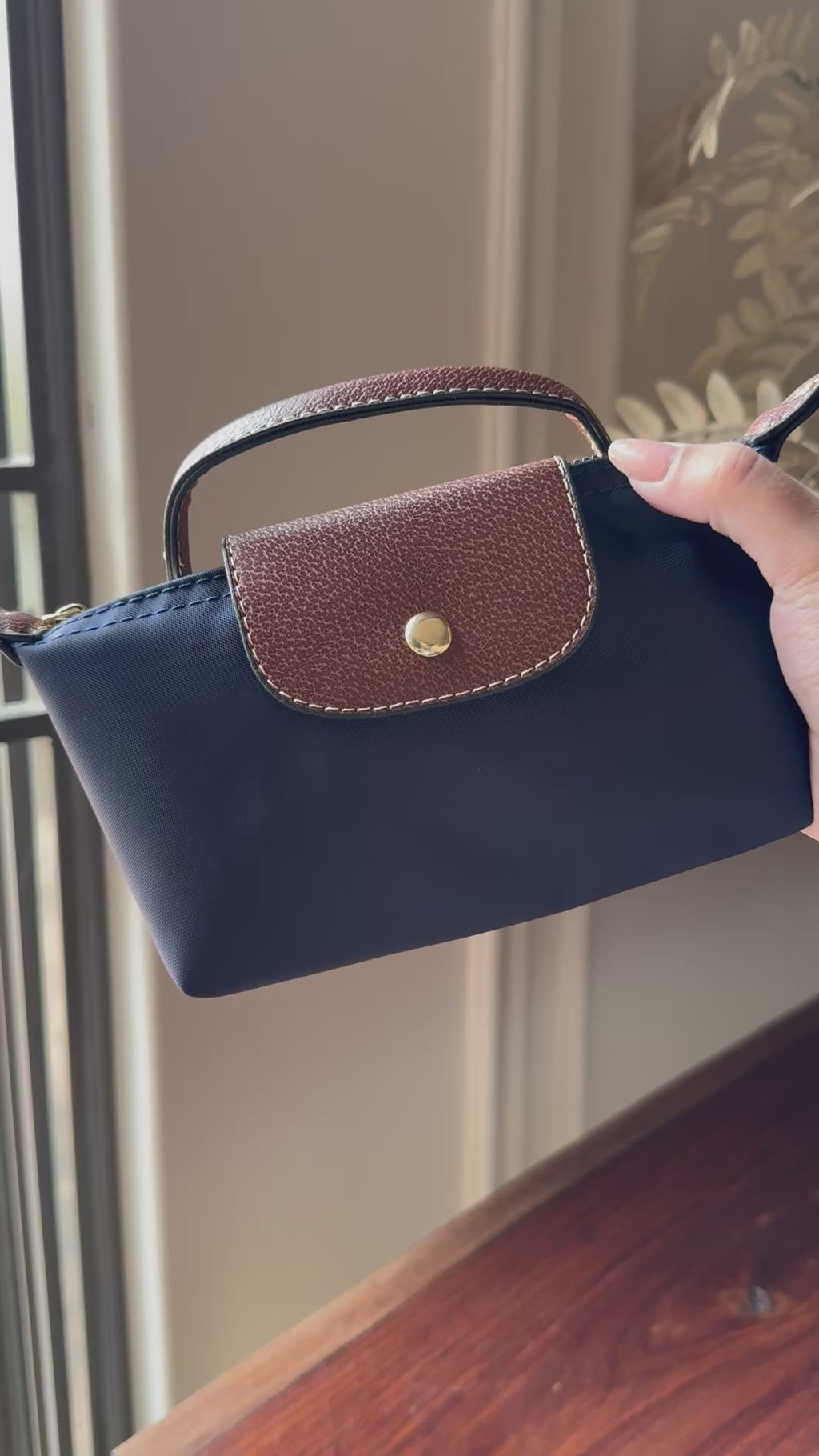 Longchamp Crossbody Bag with Strap - Small Blue (NO LOGO)