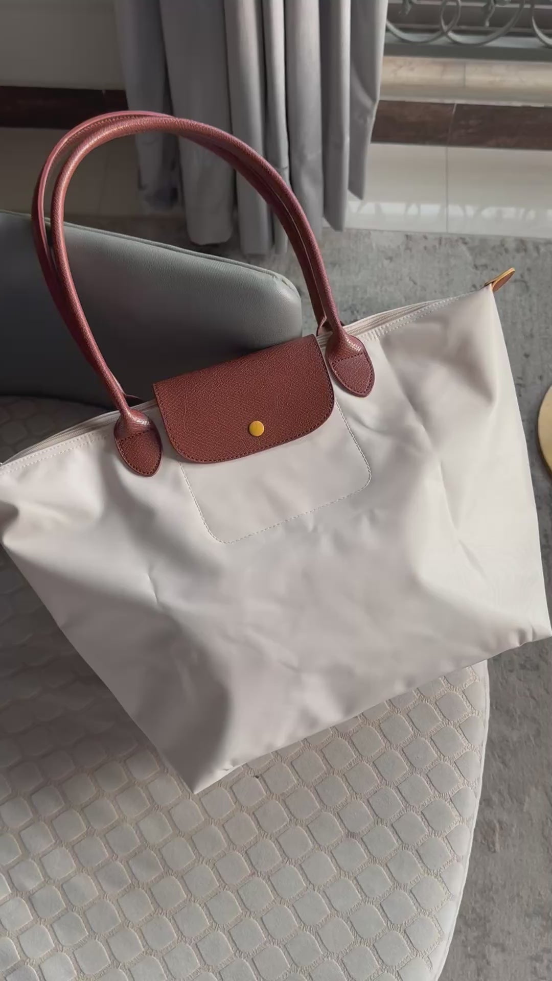 Longchamp Tote Bag - Extra Large Off White (NO LOGO)