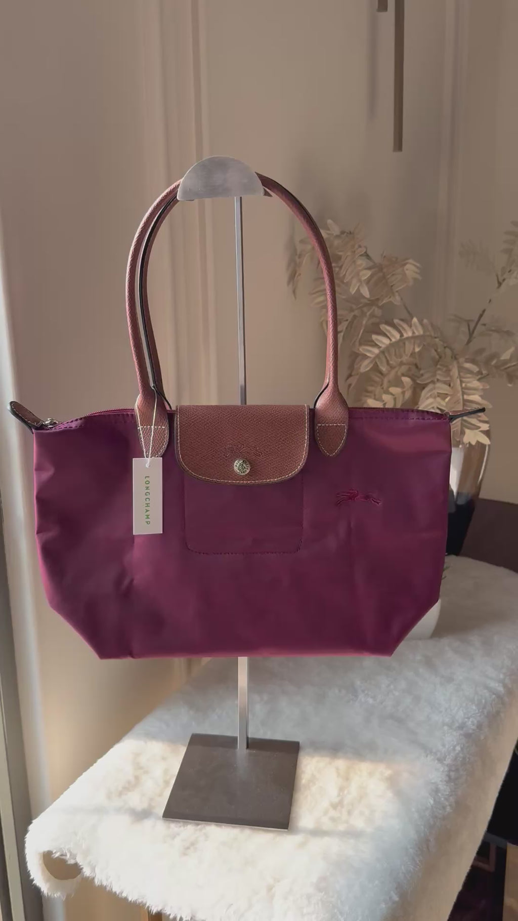 Longchamp Tote MEDIUM - Wine Red (WITH BRAND LOGO)