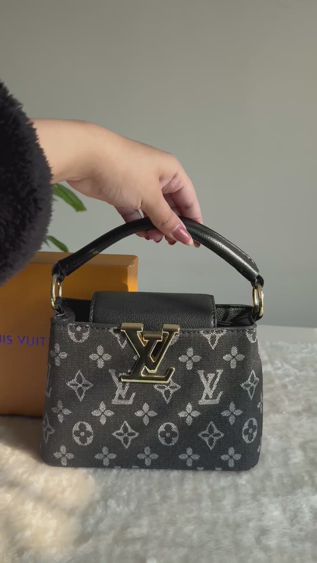 LV BAG PREMIUM QUALITY (Black) - BOX PACKING