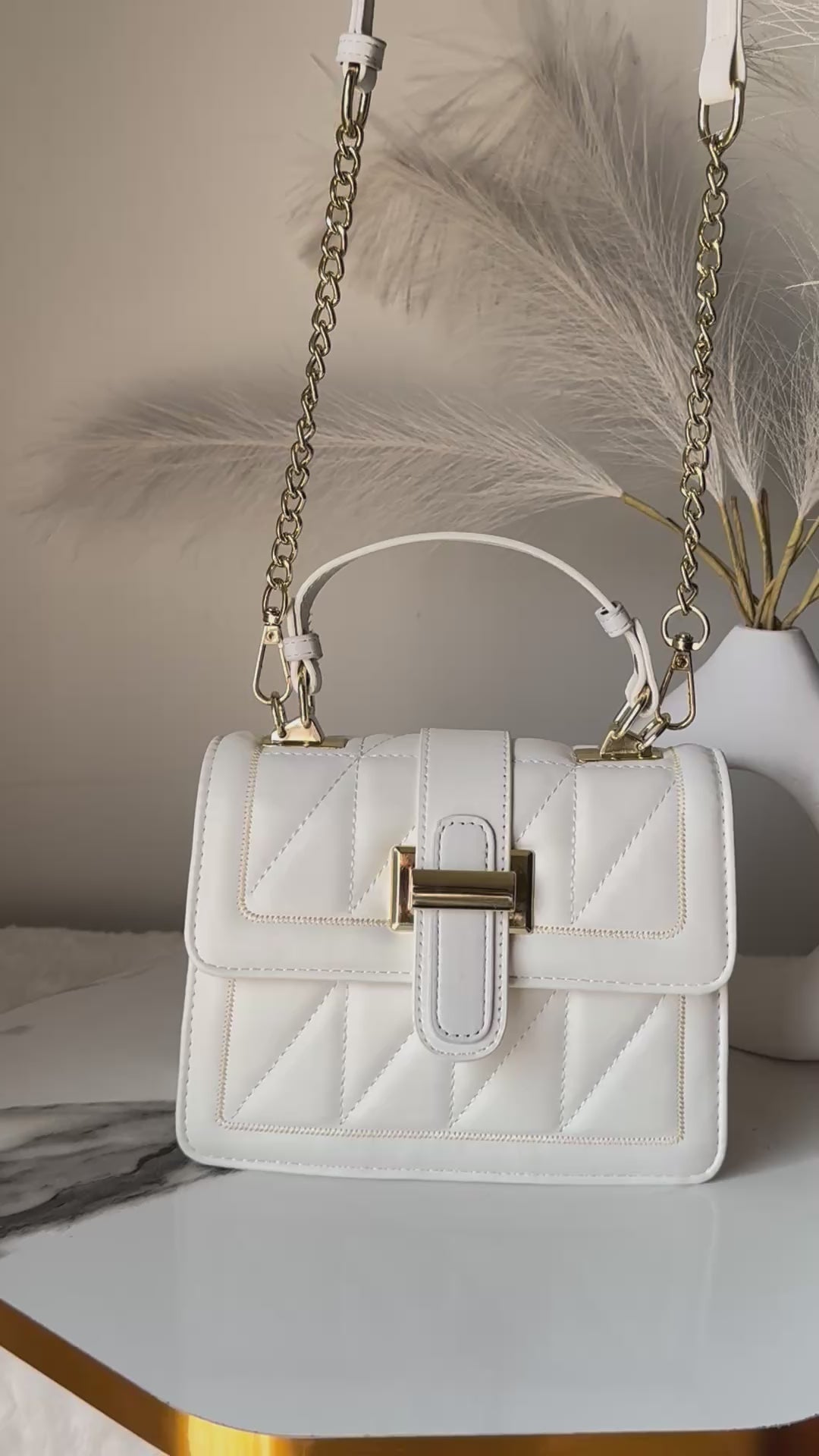 Luna Bag with Long Strap (White)